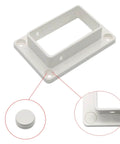 Top Shelf 2 Pack Slotted Handrail Bracket Kit For White Vinyl Fencing 2 By 3 5 Inch Post Mount with white plastic base.
