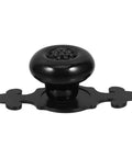 Dope Ceramic Cabinet Knobs Set For Vintage Dresser Hardware In Black Matte, with back plate, modern rustic style view.