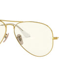 Classic Polarized Aviator Sunglasses With Gold Frames And Photochromic Grey Lenses, 58mm, Medium Fit For Men And Women side view