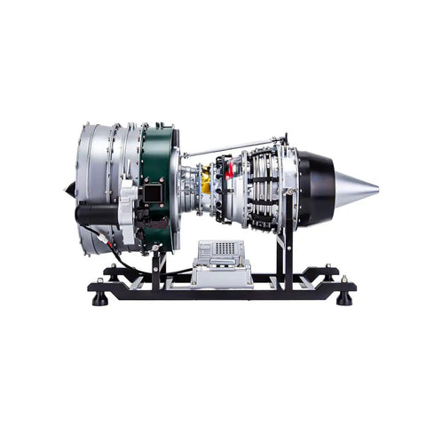 Side view of DIY Turbofan Engine Kit One Eighth Scale Dual Rotor Axial Jet Model With Realistic Metal Components For Adults Build