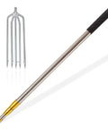 Telescopic Fish Gaff With 5 Tooth Harpoon Replaceable Stainless Steel Fork 5Ft Extendable Rod Reaches 4.5Ft Sea Ice Fishing
