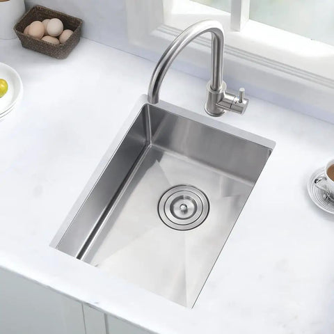12 Inch Bar Sink Undermount For Small Kitchens And RVs 16 Gauge Stainless Steel Single Bowl Wet Bar Sink With Bottom Grid And Drain Assembly
