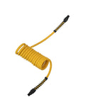 Heavy Duty No Nonsense Polyurethane Recoil Air Hose Zero Drama Self Coiling One Quarter Inch By Ten Foot Swivel Tubing, yellow tubing