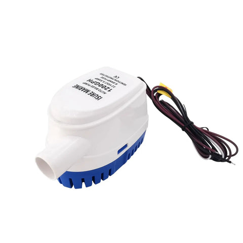 12V Submersible Bilge Pump For Boats With Built In Auto Float Switch 1200 GPH Quiet Durable Marine Water Pump, side view