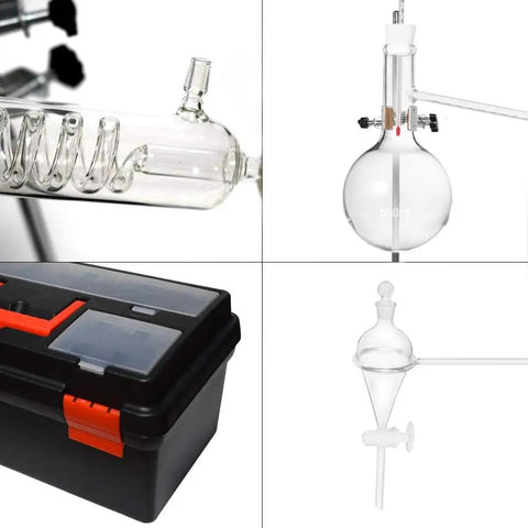 DIY Distiller Kit For Essential Oils Moonshine And Alcohol Making, Glass Distillation Set With 22 Piece Borosilicate Lab Grade Apparatus