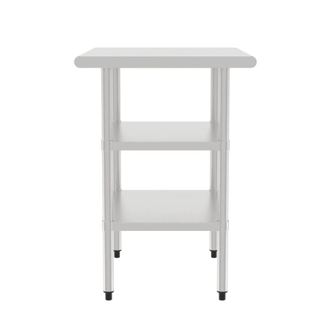 Stainless Steel Double Undershelf Work Table With Flat Top For Kitchen And Commercial Prep Use NSF Certified Pro Grade Heavy Duty Station