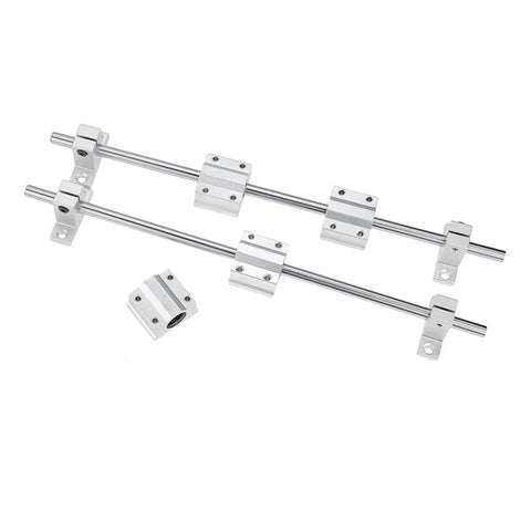 Rock Solid Linear Guide Shafts Chromed Steel Rods for 3D Printer And CNC Machine Builds, featuring 1200 mm rods with mounting bushings.