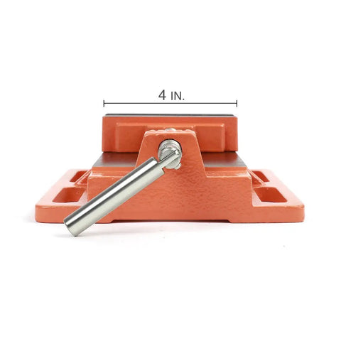 Beefy 4 Inch Drill Press Vise For Home Shop And Pro Workshops, Heavy Duty Cast Iron Clamp With Dual Mount Slots, Easy Mount On Any Drill Press, Orange Powder Coat For Extra Durability And Precise Holding