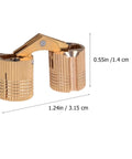 SHINEOFI copper hidden bracket hinges pair; concealed cabinet door hardware, copper finish, 0.55in tall, 1.24in wide