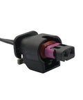 Premium Ambient Air Temperature Sensor Connector Pigtail for 2014 to 2021 Chevy and GMC vehicles, black polyamide housing with pink terminal.
