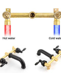 Brushed Nickel Tub Faucet With Wall Mounted Spout 3-Hole High Flow Tub Filler 2-Handle Valve And Trim Kit brass fittings
