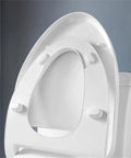 Close-up of Electric Bidet Smart Toilet Seat For Elongated Bowls showing adjustable nozzle and mounting buttons.