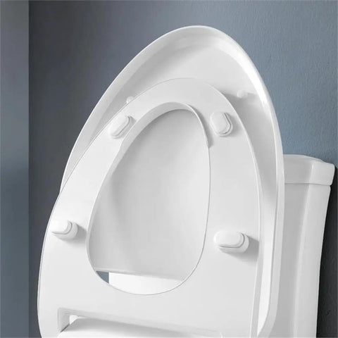 Close-up of Electric Bidet Smart Toilet Seat For Elongated Bowls showing adjustable nozzle and mounting buttons.
