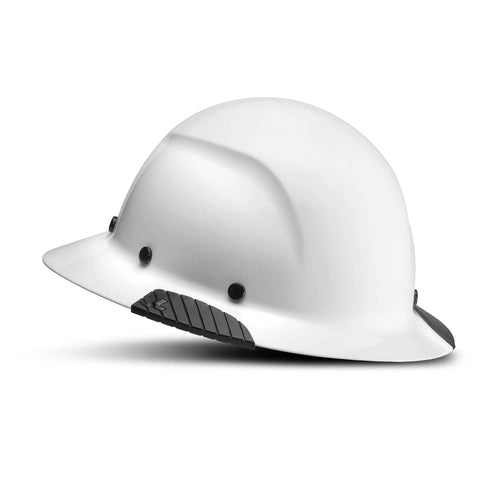Carbon Fiber Full Brim Hard Hat With Reinforced Shell For All Day Comfort And Expanded Coverage White Carbon Safety Gear side view
