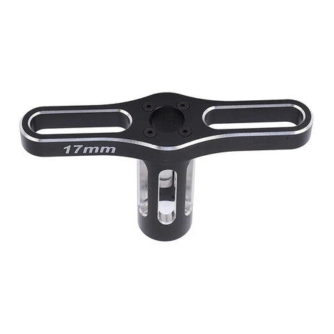 17mm Hex Nut Sleeve Wrench T Handle Aluminum Tool for 1/10 and 1/8 RC Cars Durable Corrosion Resistant Wheel Nut Removal Tool