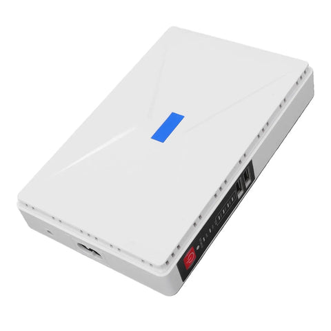 Keep The Network Feed Alive With This Solid Mini Ups Having 8800 Mah Battery Backup For WiFi Routers And Modems, sleek white design.