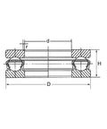 Cross-section diagram of chrome steel thrust ball bearings (10×18×5.5 mm), set of 4