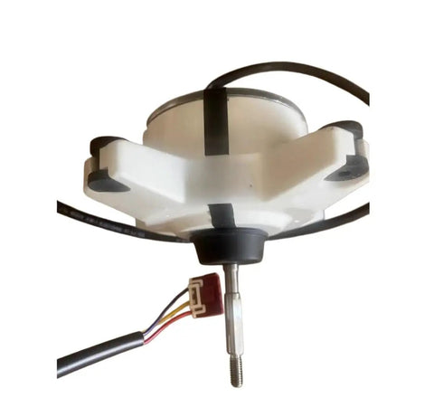 Close-up of External Pro-Grade Fan For Inverter Air Conditioners With DC Brushless Motor, viewed from underside