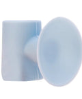 Silicone Suction Cup Door Stopper Wall Protector With Noise Reduction Pad, soft blue silicone design, side view