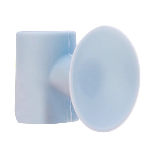 Silicone Suction Cup Door Stopper Wall Protector With Noise Reduction Pad, soft blue silicone design, side view