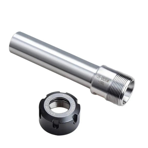Sturdy ER Extension Rod For C8 To C32 Chucks With Ultra Precision And Low Runout For CNC Milling Machines showing alloy steel rod and threaded nut.