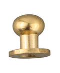 Straight Up Gold Tiny Drawer Knobs With Matching Screws, close-up of small round gold handle for dressers and cabinets.