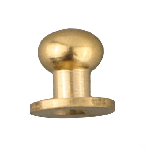Straight Up Gold Tiny Drawer Knobs With Matching Screws, close-up of small round gold handle for dressers and cabinets.