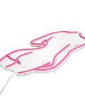 Pink Neon Sign LED Night Light USB Powered Wall Decor for Bedroom Man Cave Vibe Bar Pub Store Club Garage Home Party 17x8.5 Inches Flexible Silicone LED Strip on Clear Acrylic Board shown lying flat with USB cable
