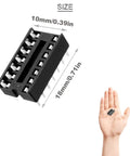 14 Pin DIP IC Socket Dual Row With Tin Plated Contacts Black Thermoplastic Body shown with size comparison on hand