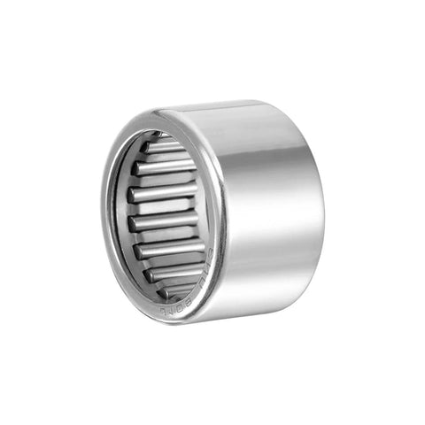 uxcell SCE108 needle roller bearing, drawn cup open end, close-up view; 5/8 in bore, 13/16 in OD, 1/2 in width