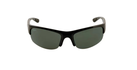 RB4173 601/71 Black Acetate Sunglasses With Gray Green Classic Lenses 62mm front view showing black frame and polarized lenses.