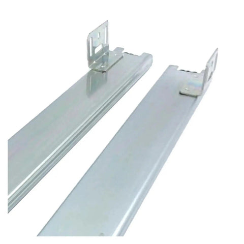 Set Of Two Heavy Duty 14 Inch Drawer Slides Offering Rock Solid 100 Lb Capacity With Smooth Ball Bearing Side Mount cabinet glides in silver finish.