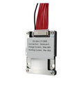 Slick Lithium Battery Protection Board With Balanced Voltage Control For Lifepo4 And Li Ion Packs Rated At Seventy Five Amps top view with wires.
