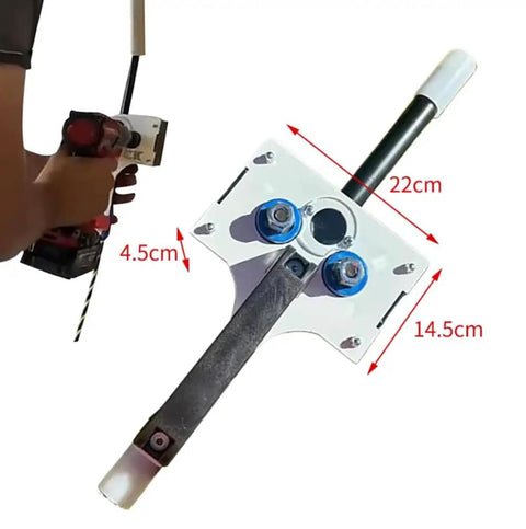 Heavy Duty Handheld Cable Puller All Metal Wire Tugger Tool For Electricians shown with dimensions for rugged construction and smooth feed design.