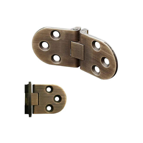 Heavy Duty Antique Brass 180 Degree Flip Top Hinges For Sewing Machine Tables And Folding Furniture No Sweat Setup Smooth Swing Pivot Hardware 2 Pack close-up of hinge design and detail