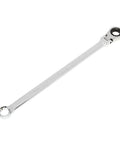 24Mm XL GearBox Flex Head Double Box Ratcheting Wrench, 72 Tooth 12 Point Mechanism, Off Corner Loading, Longer Beam in silver