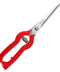Extra Long Reach Pruning Shears With Stainless Steel Blade For Fruit Trees And Bonsai, red PVC handle garden scissors.
