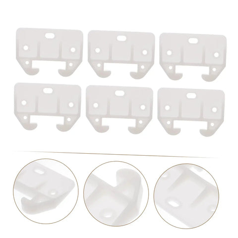 12 Piece Drawer Rail Replacement Kit with guides for kitchen cabinets, showing durable white plastic latches and track slides