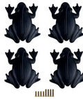 Frog Shaped Cabinet Knobs Set Of 4 Black Zinc Alloy Drawer Pulls For Dresser Wardrobe And Doors with screws included