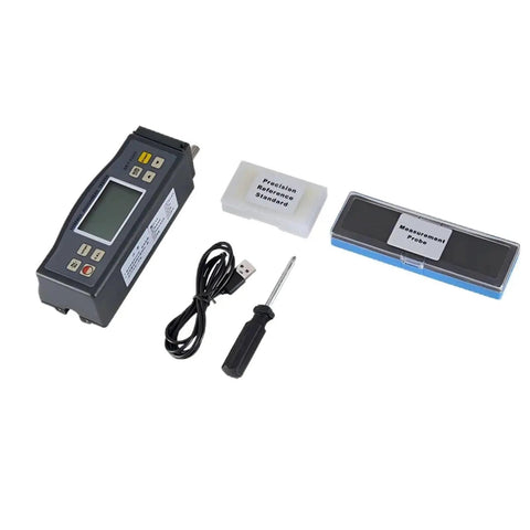 No Sweat Portable Surface Roughness Tester Ra Rz Gauge Digital Texture Measuring Instrument with USB cable and precision kits.