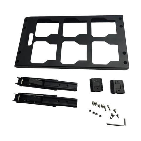 Foldable Tool Tray With Expandable Work Surface For Module Storage Systems, Sturdy Carbon Steel Frame parts and hardware