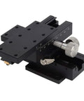 Manual XY Linear Stage For Precision Trimming, 40x90mm platform with gear guide and dovetail rail, side view
