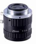 Twenty Five Millimeter Fixed Lens with C Mount for Machine Vision Cams, Low Distortion, Compact Design, Locking Screws for Industrial Use