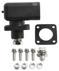 Next Level Heavy Duty 200A Energy Storage Terminal Block Featuring High Voltage Copper Connector And Crimp Wiring For EV Battery Packs Plus Solar Builds In Black with mounting hardware.
