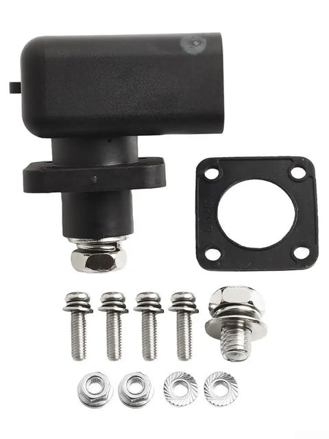 Next Level Heavy Duty 200A Energy Storage Terminal Block Featuring High Voltage Copper Connector And Crimp Wiring For EV Battery Packs Plus Solar Builds In Black with mounting hardware.