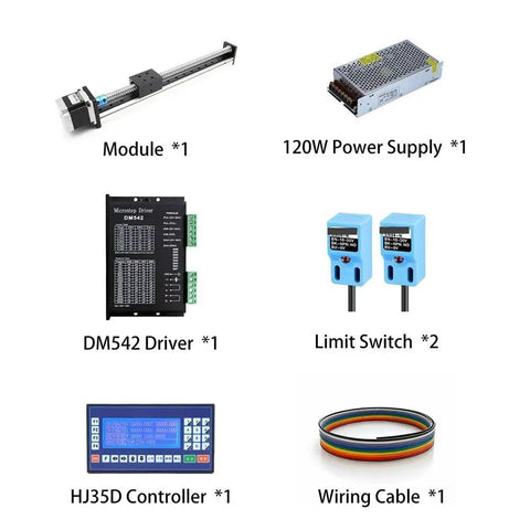 Heavy Duty Ball Screw Linear Slide Table With 30 KG Load Rating Smooth Precision Motion Stage Built Tough For Maker Rigs Straight Out The Box Complete Kit components including rail module, driver, power supply, controller.