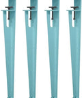 Badass Four Pack Iron Table Legs With Height Adjustment And Built In Leveling Pads For Coffee Dining Tables Or Workbenches Slick F Style Build Makes Any Diy Project A No Sweat Win In Fresh Green, showcasing four sleek legs with adjustable pads.
