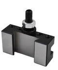 Premium Two Pack Ax Style Piston Tool Holder For Mini Metal Lathes tough steel quick change post with half inch bit mount.