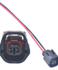 One Set Female With Wire Automotive Transducer Connector Straight Up Top Shelf Wiring Harness Adapter showing 2 pin design and attached wires.