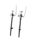 Heavy Duty Universal Drum Stand Bracket Rock Solid Metal Mount with chrome finish, sturdy design for secure drum hardware setup.